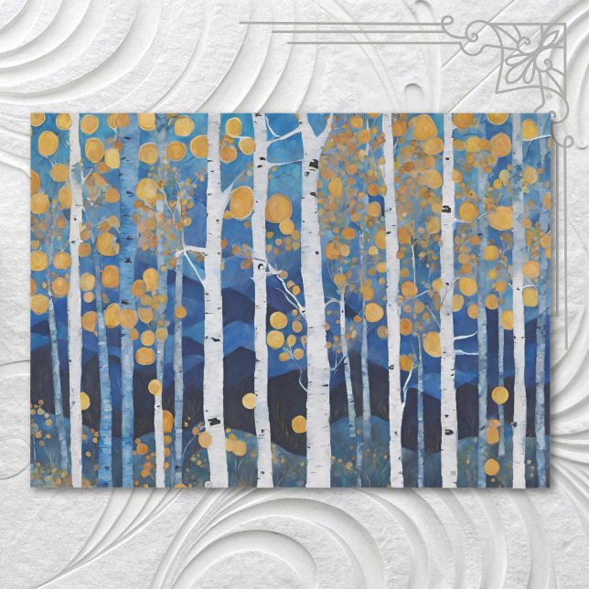Boho Mountain Aspen Tree Scene Tissue Paper (Creator Uploaded)