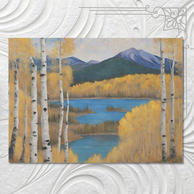 Boho Mountain Aspen Tree Scene Tissue Paper (Creator Uploaded)