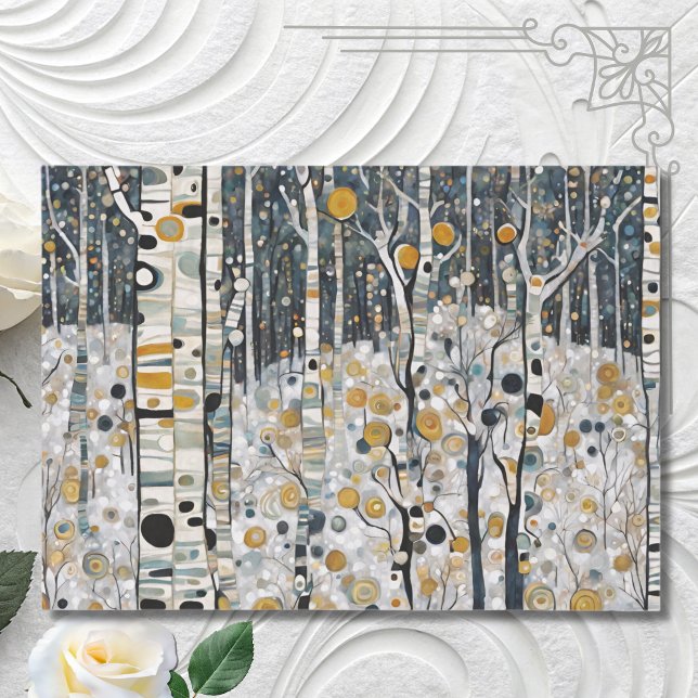 Boho Mountain Aspen Tree Scene Tissue Paper (Creator Uploaded)