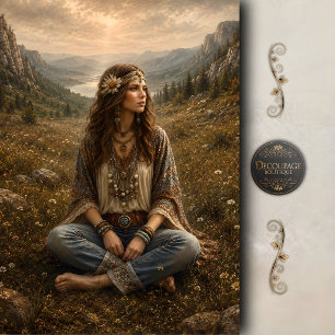 Boho Mountain Goddess Decoupage Tissue Paper