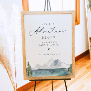 Boho Mountain Lake Adventure Baby Shower Poster