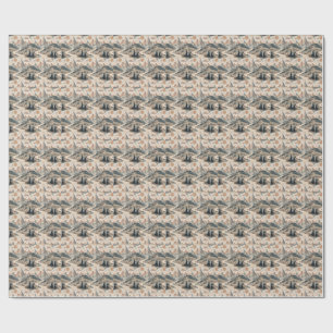Boho Mountain River Abstract Landscape Pattern Art Wrapping Paper