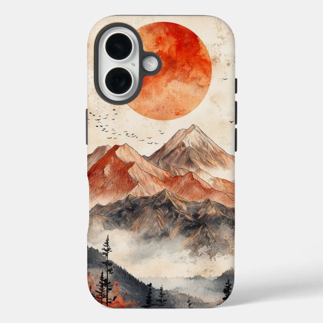 Boho Mountain Sunrise Phone Case  (Back)
