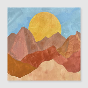 Boho Mountain Sunset – Warm Earth Tone Landscape