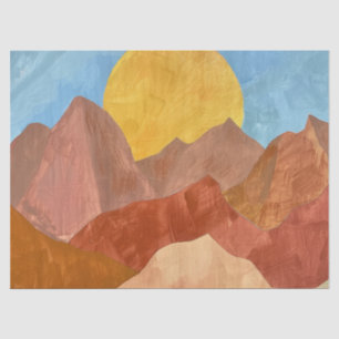 Boho Mountain Sunset – Warm Earth Tone Landscape Tissue Paper