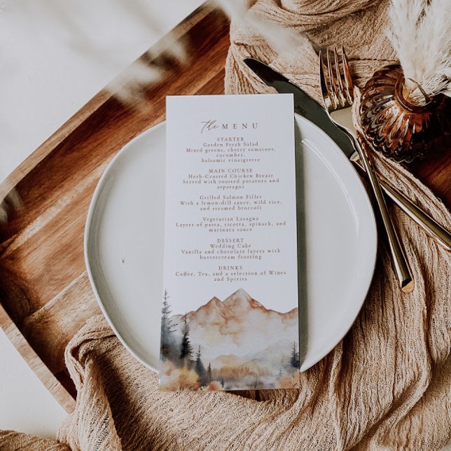 Boho Mountain Wedding Dinner Menu (Creator Uploaded)