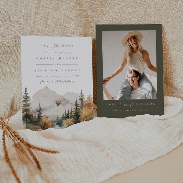 Boho Mountain Wedding Save The Date Invitation (Creator Uploaded)