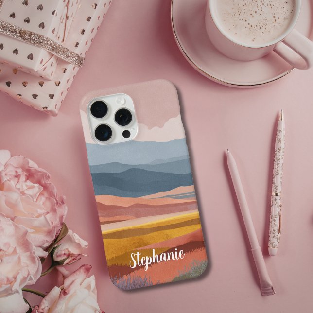 Boho Mountains Landscape Colourful Dreamy iPhone Case (Creator Uploaded)