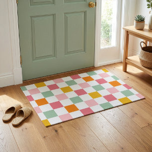 Boho Multicolor Chequerboard Doormat