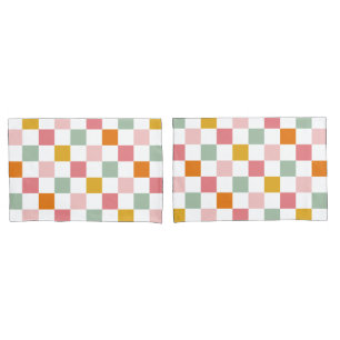 Boho Multicolor Chequerboard Pillowcase