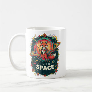 Boho Multicolor Cosmic Fox I Need Space Retro Coffee Mug
