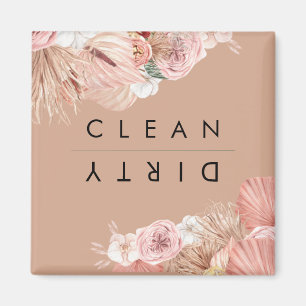 Boho Multicolor Floral Collage Beige Magnet