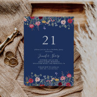 Boho Multicolor Wildflower 21st Birthday Party