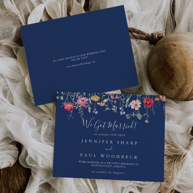 Boho Multicolor Wildflower Elopement Announcement (Creator Uploaded)