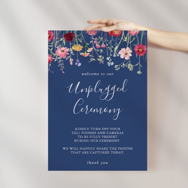 Boho Multicolor Wildflower Unplugged Ceremony  Poster (Creator Uploaded)