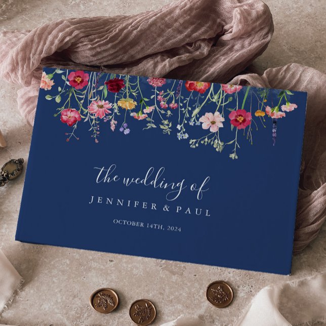 Boho Multicolor Wildflower Wedding Guest Book (Creator Uploaded)