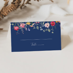 Boho Multicolor Wildflower Wedding Place Card