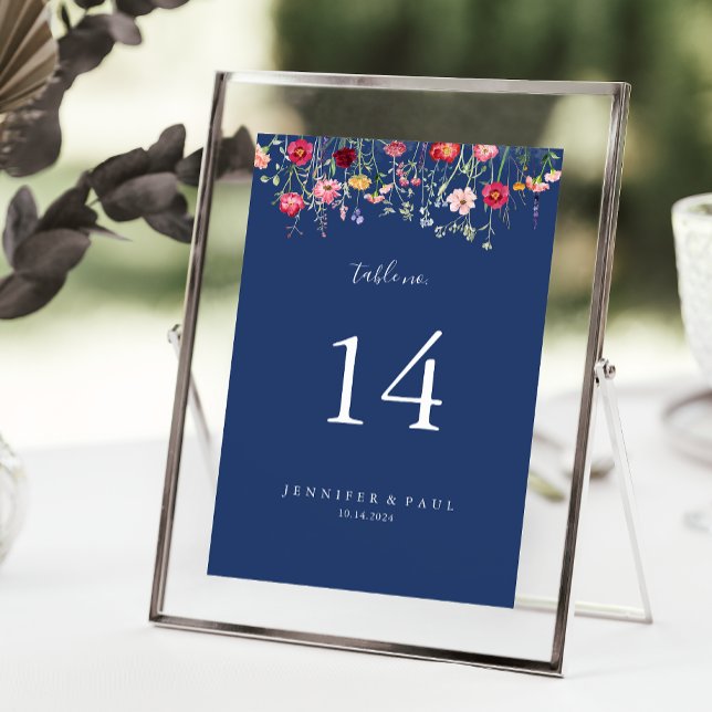Boho Multicolor Wildflower Wedding Table Number (Creator Uploaded)