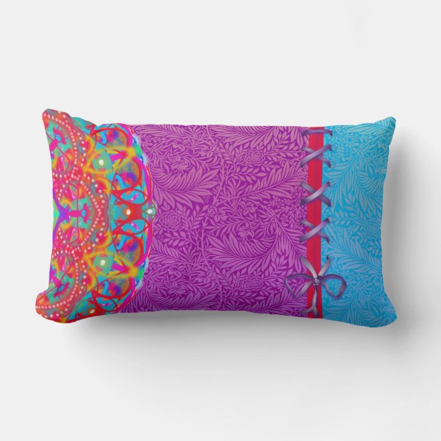 Boho Multicolored Mandala Reversible Lumbar Cushion (Front)