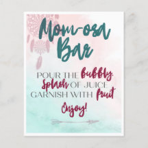 Boho Mum-osa Bar Table Card