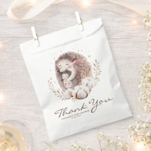 Boho Mummy and Baby Hedgehog Baby Shower Thank You Favour Bag