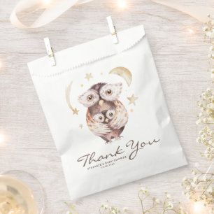 Boho Mummy and Baby Owl Baby Shower Thank You Favour Bag