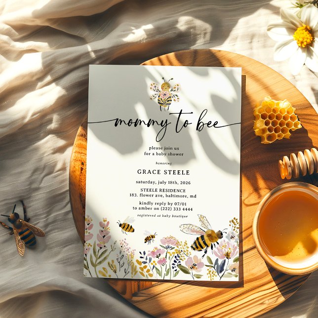 Boho Mummy-to-Bee Baby Shower Invitation (Creator Uploaded)