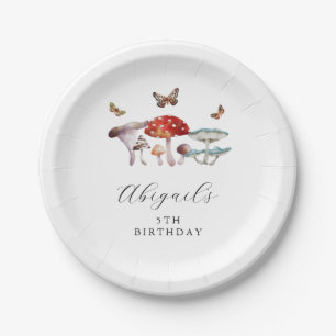 Boho Mushroom Birthday Party  Paper Plate