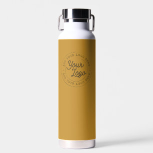 Boho Mustard Yellow   Business Logo Custom Blank Water Bottle
