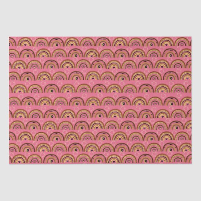 Boho Mystic Eye Rainbow Rose Background Tissue Paper (Front)