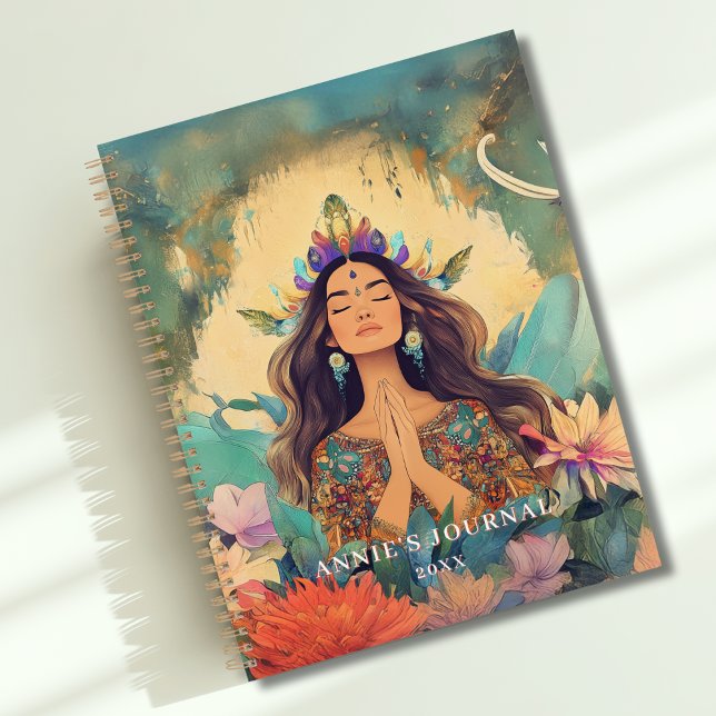 Boho Mystic Spiritual Woman Illustration  Planner (Boho Mystic Spiritual Woman Illustration Planner with your Name or Text)