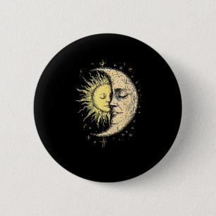 Boho Mystical Sun And Moon Aesthetic Vintage 6 Cm Round Badge