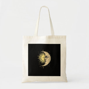 Boho Mystical Sun And Moon Aesthetic Vintage Tote Bag