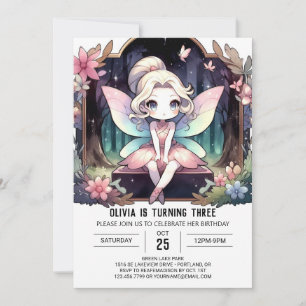 Boho Nature Fairy Birthday Invitation