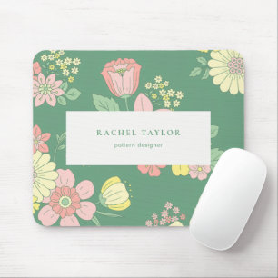 Boho Nature Floral Mouse Pad