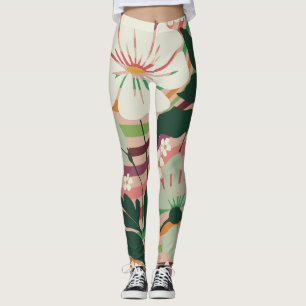 Boho nature lovers floral pattern Leggings