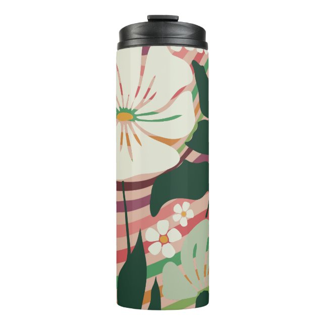Boho nature lovers floral pattern thermal tumbler (Front)