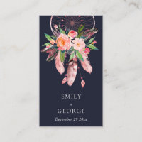 BOHO NAVY BLUSH DREAM CATCHER WEDDING THANK YOU