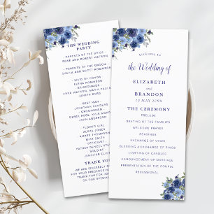 Boho Navy Flowers – Countryside Wedding Program