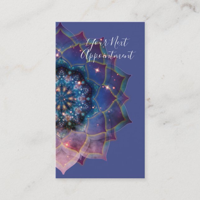 Boho Nebula Bloom | Mandala Design Appointment Card (Front)