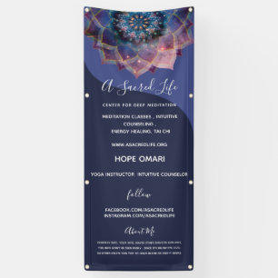 Boho Nebula Bloom Mandala Design Banner