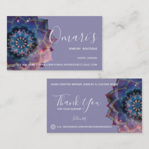 Boho Nebula Bloom Mandala Design Business Card