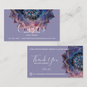 Boho Nebula Bloom Mandala Design Business Card