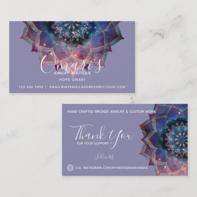 Boho Nebula Bloom | Mandala Design Business Card (Front/Back)