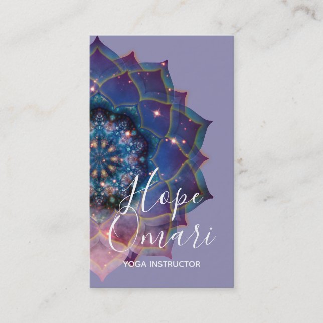 Boho Nebula Bloom | Mandala Design Business Card (Front)