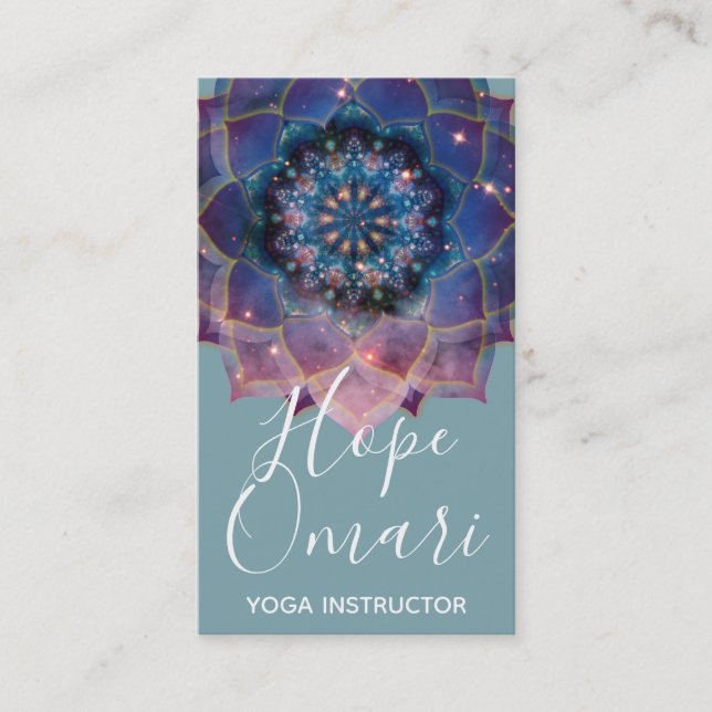 Boho Nebula Bloom | Mandala Design Business Card (Front)