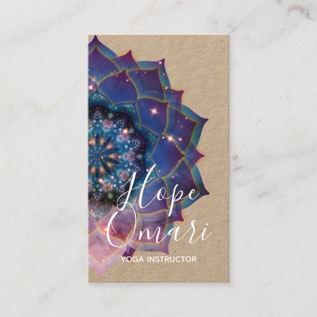 Boho Nebula Bloom | Mandala Design Business Card (Front)