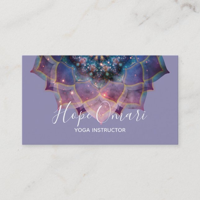 Boho Nebula Bloom | Mandala Design Business Card (Front)