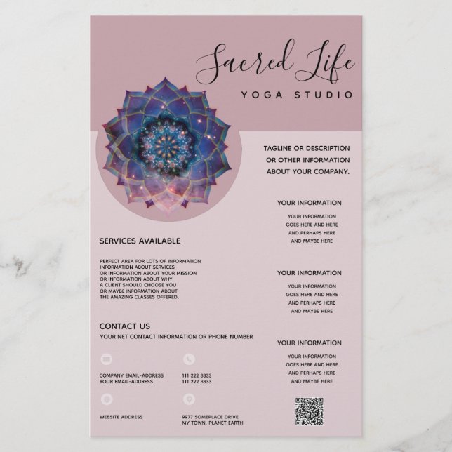 Boho Nebula Bloom | Mandala Design Flyer (Front)