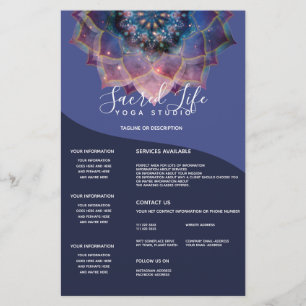 Boho Nebula Bloom   Mandala Design Flyer
